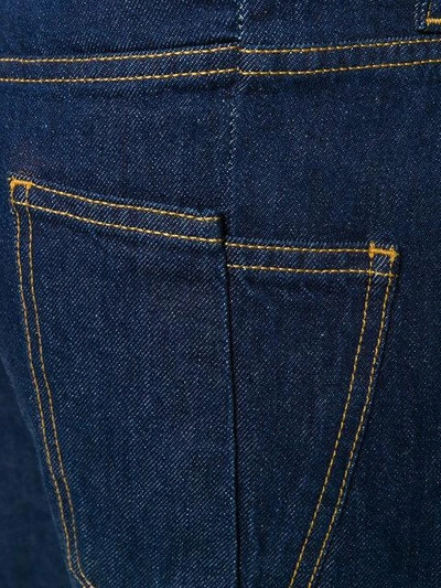 Shop Valentino Vltn Folded Stitch Jeans In Blue