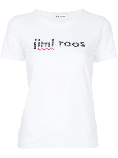 Shop Jimi Roos Embroidered Logo T-shirt - White