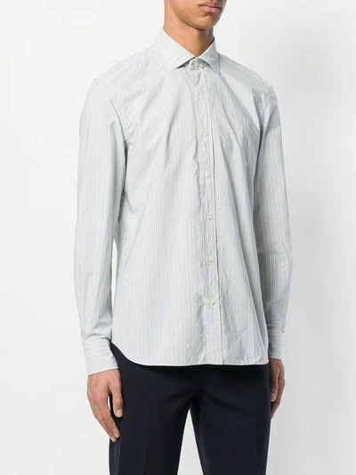 Shop Mp Massimo Piombo Striped Oxford Shirt - Blue