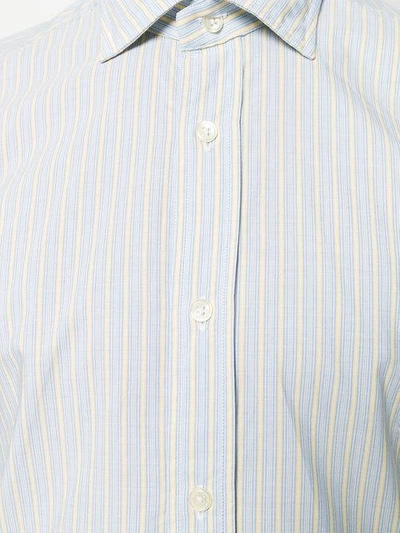Shop Mp Massimo Piombo Striped Oxford Shirt - Blue