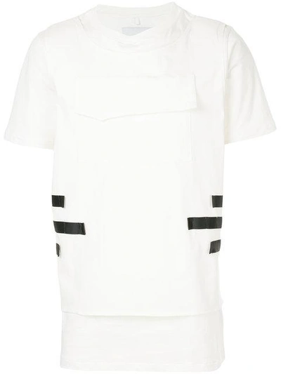 Shop Matthew Miller Contrast Stripe Detail T-shirt In White