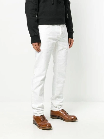 Shop Officine Generale Slim Fit Jeans In White