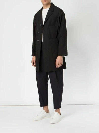 Shop 08sircus Single Breasted Coat In Black