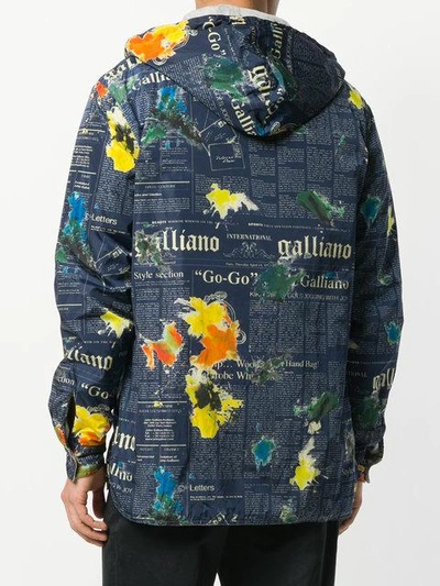 Shop John Galliano Lettering Print Hooded Jacket