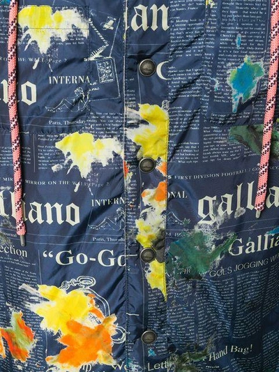 Shop John Galliano Lettering Print Hooded Jacket