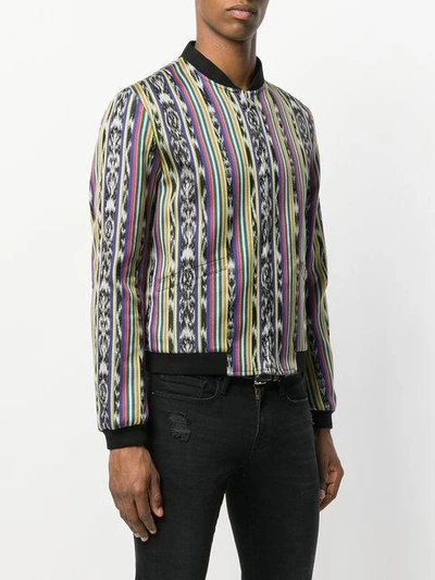 Shop Saint Laurent Patterned Bomber Jacket In Multicolour