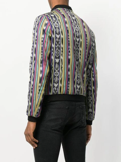 Shop Saint Laurent Patterned Bomber Jacket In Multicolour