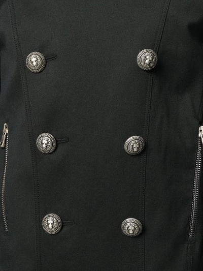 Shop Balmain Classic Double-breasted Coat In Black
