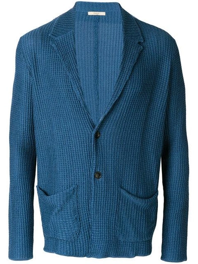 Shop Nuur Knitted Fitted Blazer In Blue