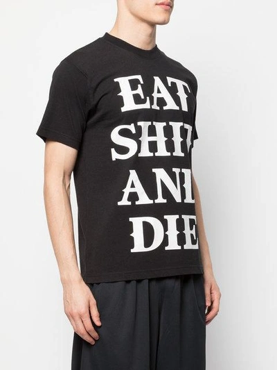Shop Sankuanz Eat Shit And Die T-shirt - Black