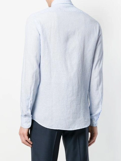 Shop Fashion Clinic Timeless Pinstripe Long-sleeve Shirt In Blue
