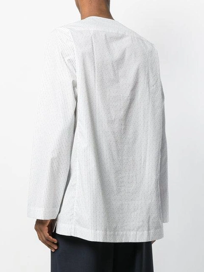 Shop Lemaire Stripe Pull-over Fitted Shirt