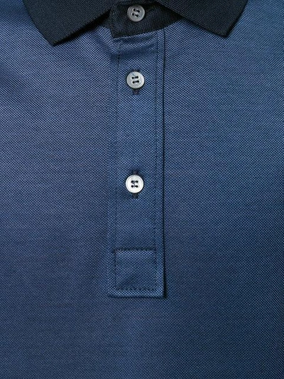 Shop Ferragamo Double Gancio Logo Polo Shirt In Blue