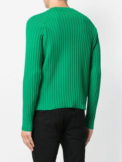 Shop Ami Alexandre Mattiussi Ribbed Raglan Sleeves Sweater In Green