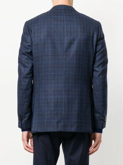 Shop Fashion Clinic Timeless Checked Blazer In Blue