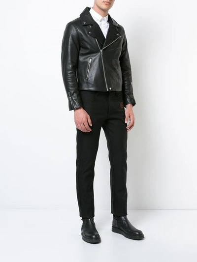 Shop Yang Li Fitted Biker Jacket - Black