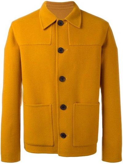 Shop Ami Alexandre Mattiussi Buttoned Jacket Patch Pockets - Orange