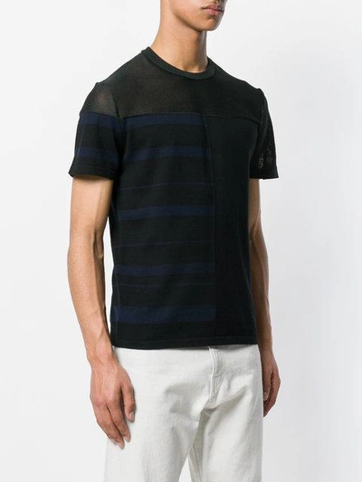 Shop Dirk Bikkembergs Sheer Panelled T-shirt - Black