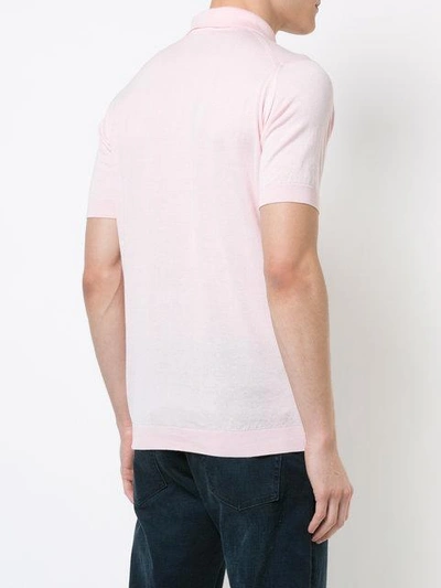 Shop John Smedley Adrian Polo Shirt In Pink