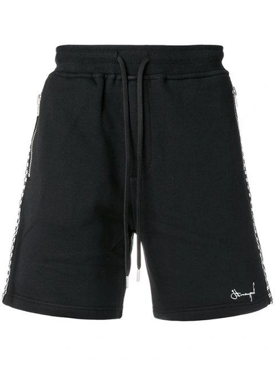 logo embroidered track shorts