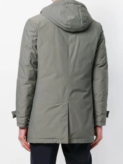 Shop Kired Zipped Fitted Coat In Green