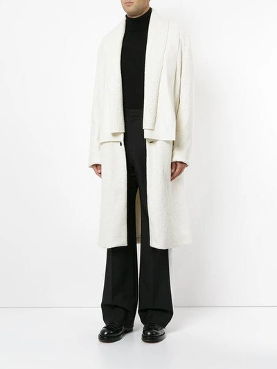 Shop Berthold Double Collar Coat In White