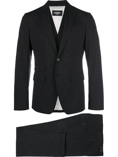 Shop Dsquared2 Three-piece Suit In Grey