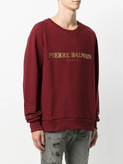 Shop Pierre Balmain Logo Print Sweatshirt