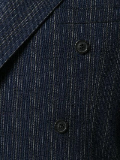 Shop Maison Margiela Striped Double Breasted Suit - Blue