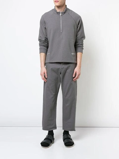 Shop Siki Im Zipped Neck Sweatshirt In Grey