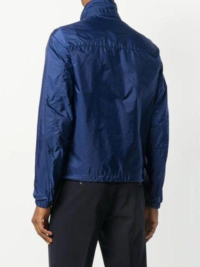 Shop Prada Reversible Front Zip Jacket In Blue