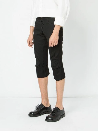 Shop Christopher Nemeth Cuffed Cropped Trousers In Black