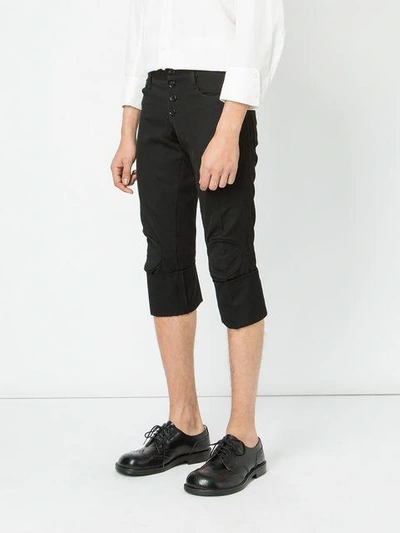 Christopher Nemeth Cuffed Cropped Trousers In Black | ModeSens