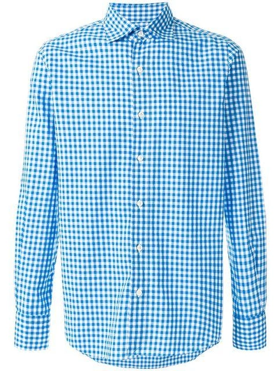 Shop Finamore Napoli Checkered Shirt