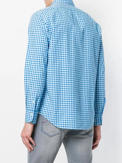 Shop Finamore Napoli Checkered Shirt