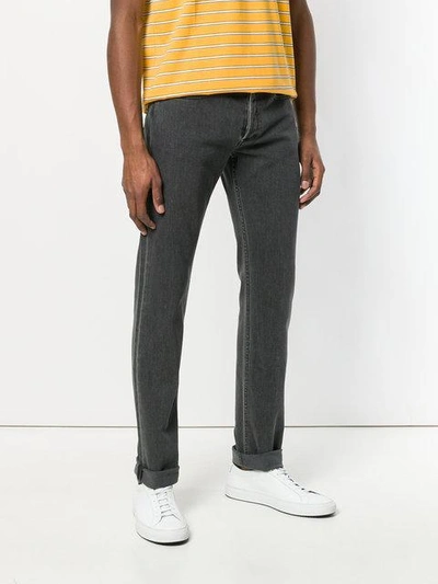 Shop Apc Skinny Jeans In Grey