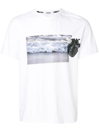 Shop Msgm Printed T-shirt - White