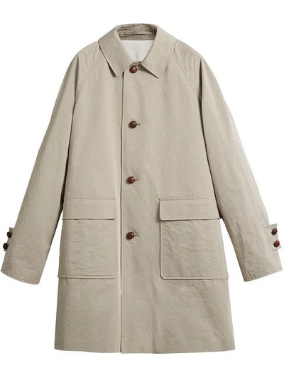 Shop Burberry Reissued Waxed Gabardine Car Coat In Green