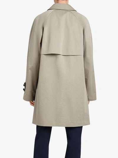 Shop Burberry Reissued Waxed Gabardine Car Coat In Green