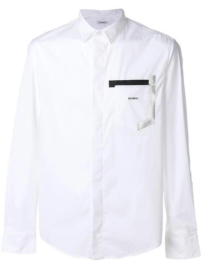 Shop Dirk Bikkembergs Contrast Pocket Shirt - White