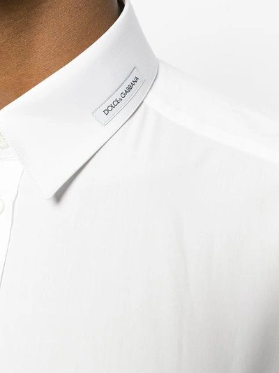 Shop Dolce & Gabbana Logo Patch Collar Shirt In White