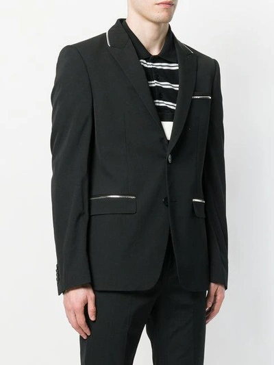 Shop Givenchy Zip-detail Fitted Blazer - Black