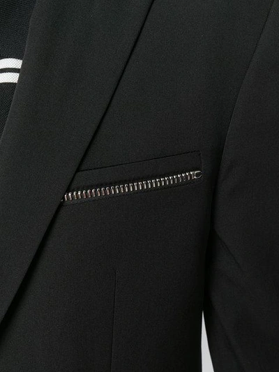 Shop Givenchy Zip-detail Fitted Blazer - Black
