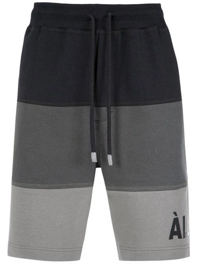 Shop À La Garçonne Striped Sweat Bermuda Shorts In Black
