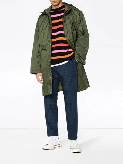 Shop Prada Mid Length Nylon Parka - Green