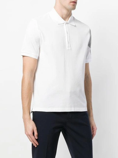 Shop Moncler Logo Patch Polo Shirt - White
