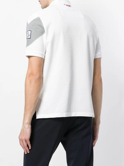 Shop Moncler Logo Patch Polo Shirt - White