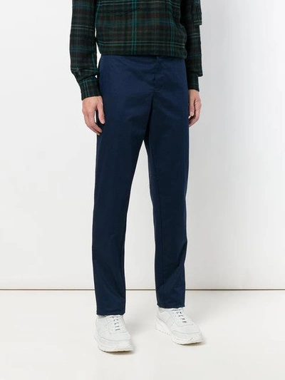 Shop Kenzo Regular Tailored Trousers - Blue