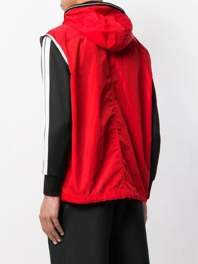 Shop Givenchy Hooded Gilet In Red