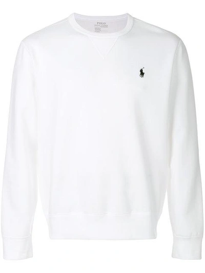 Shop Polo Ralph Lauren Round Neck Sweatshirt In White